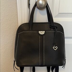 Brighton Miles Convertible Backpack—Black Leather